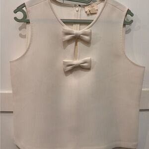 Kate Spade Cream Sleeveless Top with Bow Accents 10